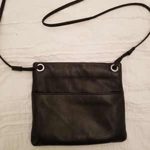 Margot black leather crossbody bag